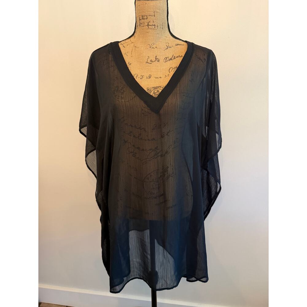 Merona Sheer Black Bathing Suit Cover Up Size Large